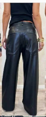Pantalon simili-cuir jambes larges femme – Effet cuir & coupe ample