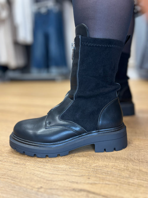 Bottines à Zip - Bi Matière