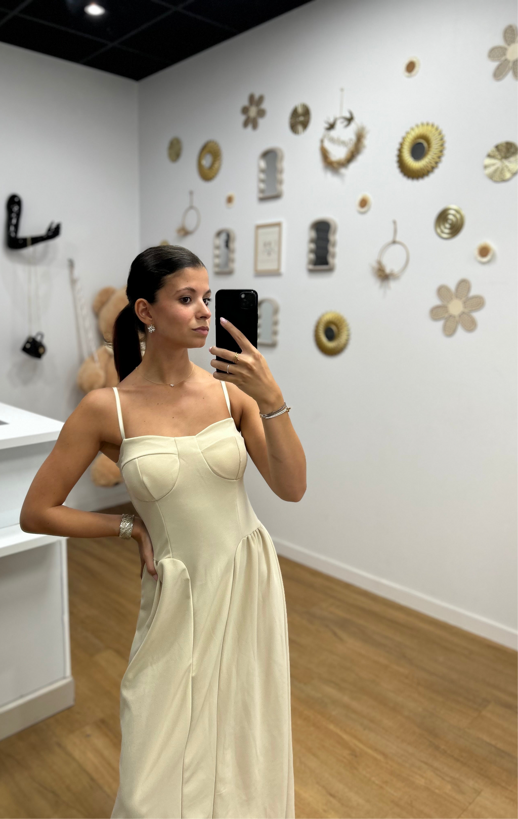 Robe Longue Beige - DESTOCKAGE