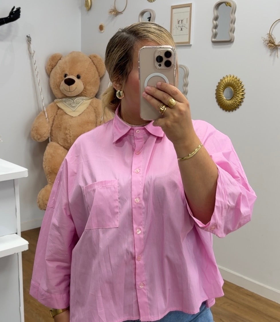 Chemise Rose Oversize Élégante - Confort et Style Réunis