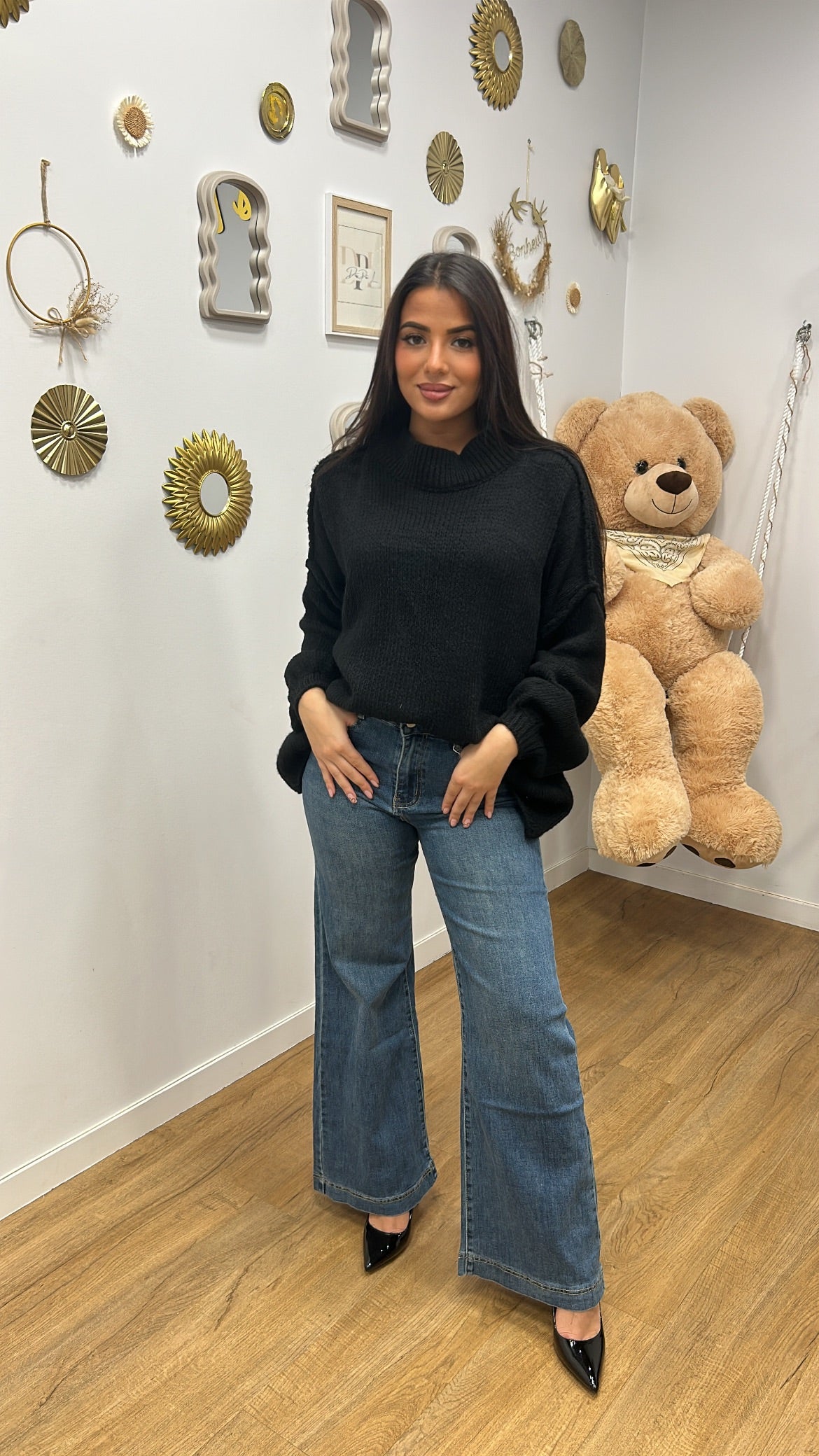 Jean Bleu Jambes Larges – Style Ample & Confort