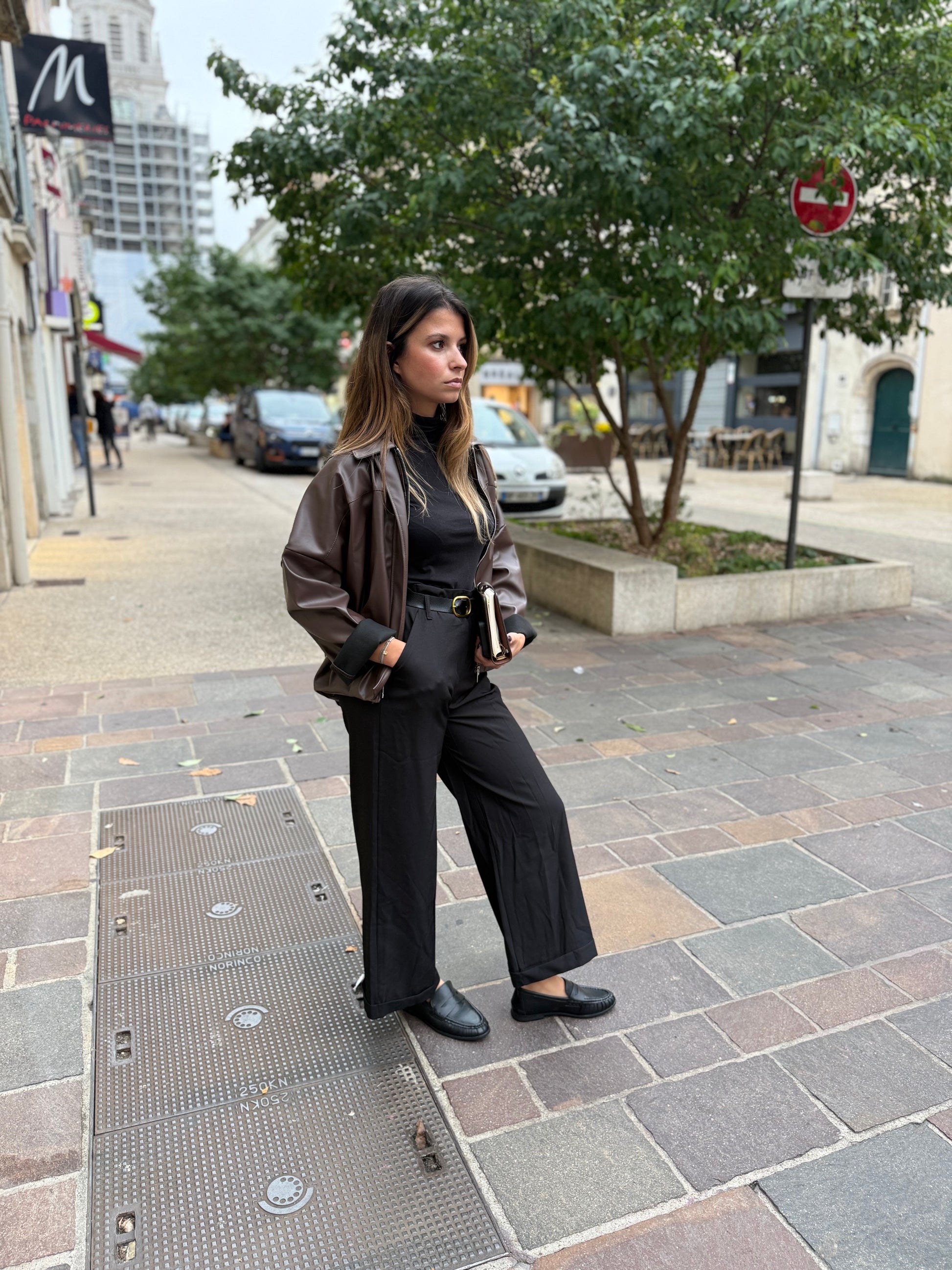 Pantalon à Pince avec Ceinture