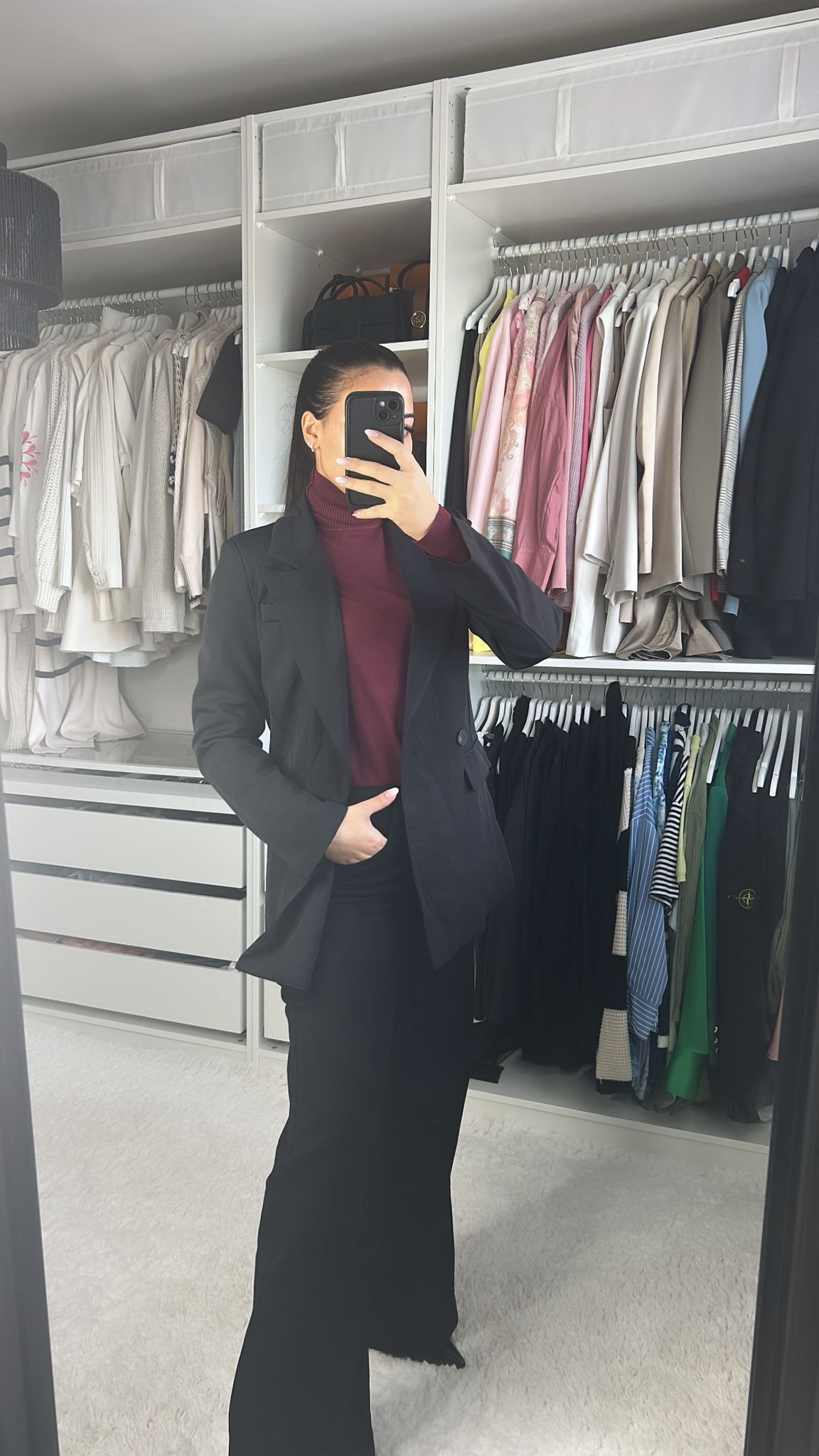 Blazer marron & noir femme – Élégance Coupe Droite