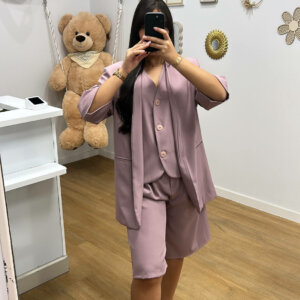 Bermuda Parme Élégance – Short Chic Femme - Prêt-à-porter féminin Bourg-en-Bresse