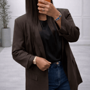 Blazer Marron – Coupe Droite Élégante - Prêt-à-porter féminin Bourg-en-Bresse