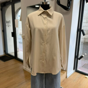 Chemise Beige Élégance – Dos Plissé Chic - Prêt-à-porter féminin Bourg-en-Bresse