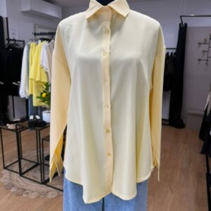 Chemise jaune pastel femme dos plissé chic – blouse élégante | Dress pour L - Prêt-à-porter féminin Bourg-en-Bresse