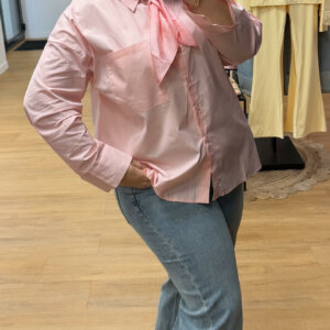 Chemise Oversize Rose avec Foulard détachable - Prêt-à-porter féminin Bourg-en-Bresse