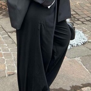 Pantalon Ballon Noir Élégance – Coupe Large - Prêt-à-porter féminin Bourg-en-Bresse