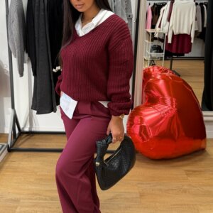 Pull Bordeaux Maille Épaisse – Élégance & Confort - Prêt-à-porter féminin Bourg-en-Bresse