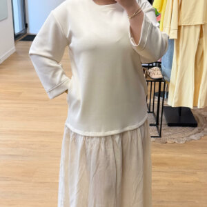 Robe Longue Effet 2 Pièces Beige - Prêt-à-porter féminin Bourg-en-Bresse