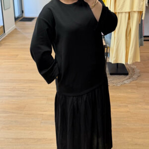 Robe Longue Effet 2 Pièces Noire Intemporelle - Prêt-à-porter féminin Bourg-en-Bresse