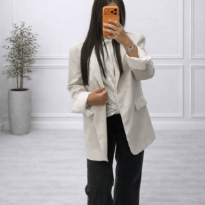 Blazer Beige Oversize – Élégance Moderne - Prêt-à-porter féminin Bourg-en-Bresse